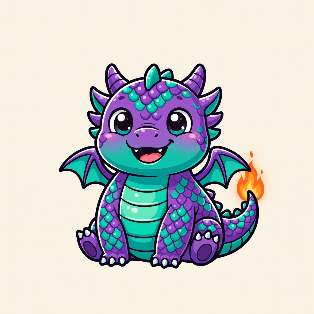 Baby dragon mascot representing Mythical category