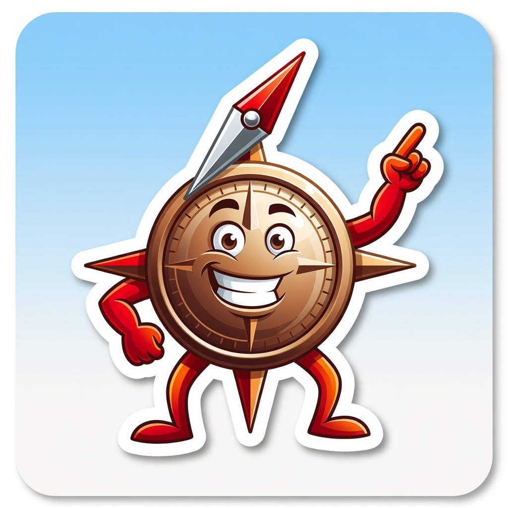 Compass sticker