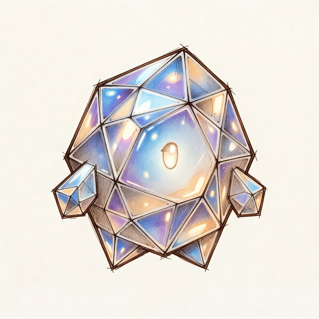 Crystal hand-drawn mascot