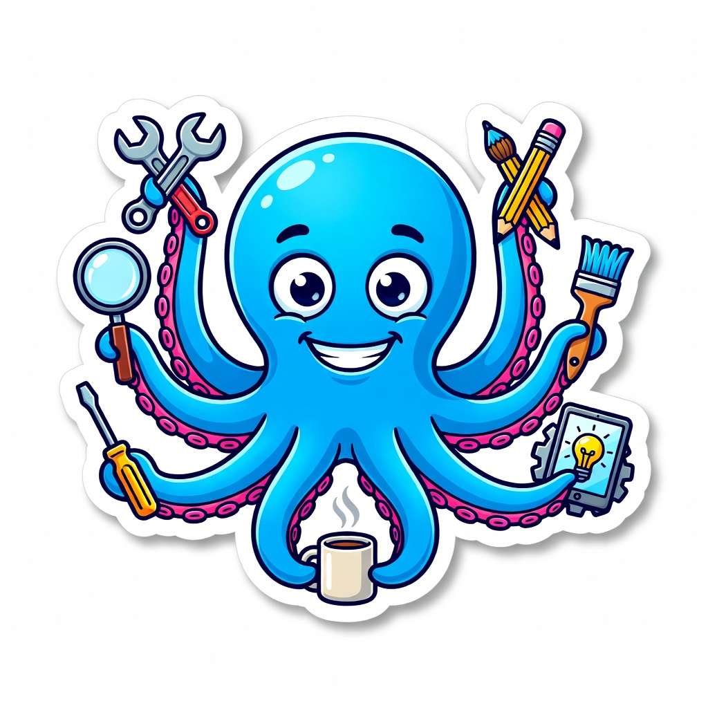 Octopus sticker mascot