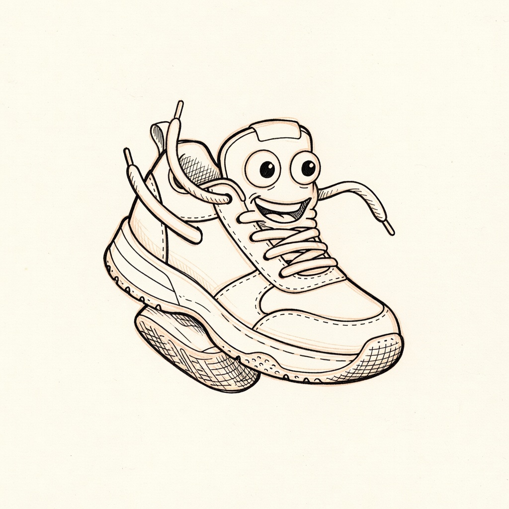 Sneaker hand-drawn